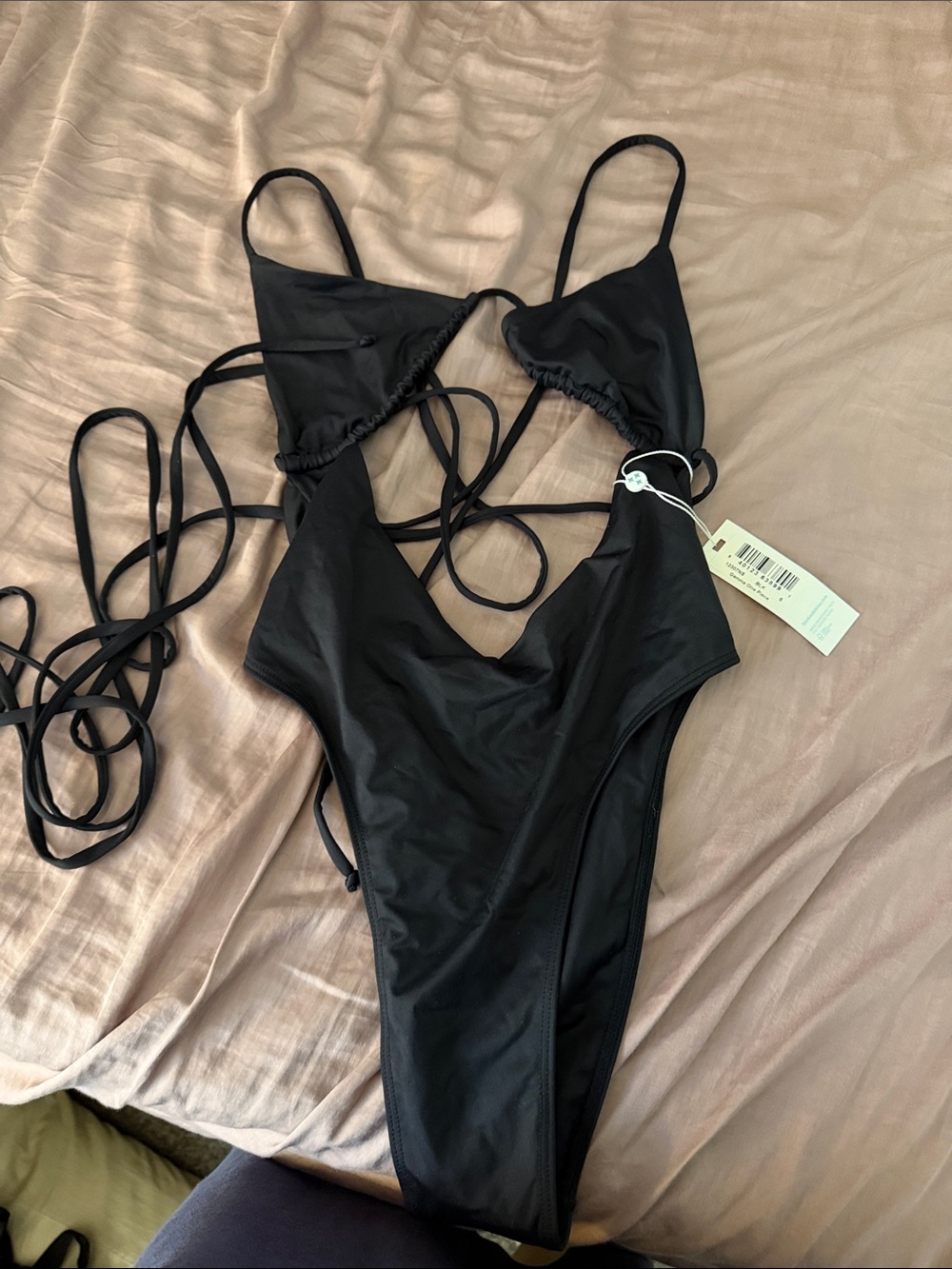 Frankie's Bikinis Black Strappy One-Piece Swimsuit
